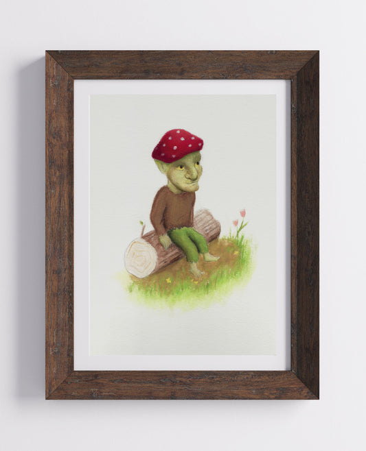 'Goblin on a Log' Fine Art Print